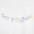 Iridescent holographic Happy Birthday cursive letter banner for party decoration - Iridescent Happy Birthday