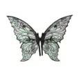 Fairy butterfly wings for cosplay, festival party costume, translucent decorative wing prop. - 80*48cm / Black
