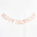 Rose gold hollow letter happy birthday banner for party decorations and celebrations! - Rose Gold