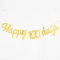 Gold glitter Happy 100 days letter banner for baby 100th day party decoration hanging decor. - Gold 100 Days