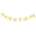 Gold glitter Happy 1/2 birthday banner for half year baby boy girl party decoration - Gold Half Year