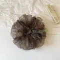 Korean style brown tie-dye hair scrunchie, sheer organza hair accessory for women girls. - L / Coffee Gradient