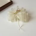 Elegant mesh lace bow hair claw clip for women sweet hair accessories delicate styling tool - Shark Clips / Off White