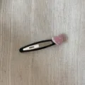 Leuke zwarte metalen BB haarspeld met roze stippen hart haaraccessoire voor dames - BB-clips / Roze