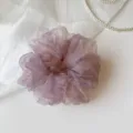 Purple tie-dye chiffon scrunchie, soft hair tie ponytail holder for women and girls SKU. - L / Purple Pink Iridescent