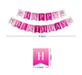 Pink pet birthday party banner decoration set with cute paw prints and letters. - One Size / Pink Banner