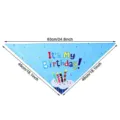 Dimensions of blue triangular pet birthday bandana with cupcake design - Bib / Blue