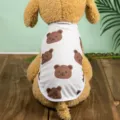 Ademend zomer huisdier vest met schattig berenpatroon, lichtgewicht mesh kleding voor kleine honden. - XS - Rug 20 cm borst 30 cm / Tops / Vest met all-over witte berenprint
