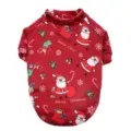 Christmas fleece pet sweater for dogs and cats, cute Santa Claus printed warm winter apparel. - XS (Chest 30 Back Length 20) / Red Santa Claus Style