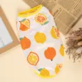 Cute summer pet dog vest with fresh fruit print, lightweight polyester fabric, yellow trim. - XS (Suggested 0.5-1 kg) / All-Over Print Vest - Lemon