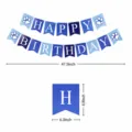 Blue Happy Birthday banner for dogs with paw prints and detailed dimension markings - One Size / Blue Banner
