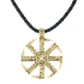 Viking Slavic Kolovrat Pendant Necklace Vintage Pagan Sun Wheel Amulet Jewelry For Men - Sun Wheel (A-1157) / Silver