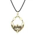 Vintage Norse Viking amulet pendant necklace with black cord for men and women retro jewelry - Celtic Knot (A-1181) / Silver