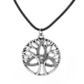 Vintage Viking Tree of Life Pendant Necklace Silver Nordic Amulet Jewelry for Men and Women - Life Tree (A-1202) / Silver