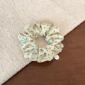Korean sweet satin polka dot hair scrunchie elastic hair tie for women summer hair accessories - Pale Yellow Polka Dot