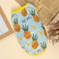 Summer thin pet dog vest cute pineapple print breathable polyester cat clothes apparel puppy top - All-Over Print Vest - Pineapple