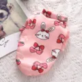 Cute pink pet dog fleece hoodie with sweet rabbit and fruit print winter warm cat apparel - XS (Chest 30, Back Length 20) / Pink Strawberry Rabbit