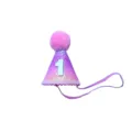 Pet birthday hat gradient pink glitter cone hat with pom pom and number 1 for party - Gradient Pompom Hat