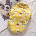 Cute yellow cartoon dog print pet fleece sweatshirt winter warm puppy clothes dog apparel - Yellow Bear