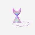 Colorful mermaid tail birthday party hat with glitter sequins and number two for pets or kids. - Gradient Fishtail Hat