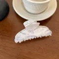 Elegante pinza para el cabello mármol blanco gran garra acrílica accesorio de pelo mujer - Pinza de Pelo Ovalada