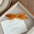 Exquisita pinza de pelo con lazo de acetato, elegante accesorio retro para mujeres. - Caramelo