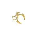 Detail view of the punk style gold lip clip, featuring a unique abstract design body jewelry. - F-47 / Gold