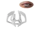 Punk minimalist non-piercing silver lip cuff clip-on body piercing fashion jewelry for cool style - F-18 / Silver