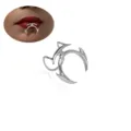 Punk style non-piercing lip clip gothic minimalist body jewelry fashion metal lip cuff ring - F-47 / Silver