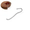 Punk style non-piercing lip cuff minimalist metal clip body jewelry for women daily wear - F-50 / Silver