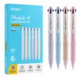 Set de stylos gel rétractables 4 en 1, pointe fine 0.5mm, stylos pastel pour le bullet journal - 0.5mm / Set de 4 Couleurs 6 Pièces