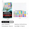 GuangNa kit de peinture aquarelle nacrée 28 couleurs avec pinceau, ensemble artistique. - Couleur 28