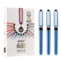 Lot de 12 stylos gel noirs Baoke 0.5mm boîte ensemble bureau écriture fournitures scolaires - Bleu Étoilé