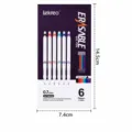 Lekreo 0.7mm erasable gel pens set with 6 colorful pens and 6 refill inks for smooth writing. - Colored Erasable Gel Pens (6 Pens + 6 Refills)