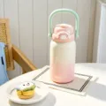 Verlauf rosa Thermosflasche 500ml edelstahl tragbare süße Wasserflasche mit Henkel - Rosa