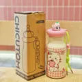 Cute stainless steel vacuum insulated water bottle with cartoon cat design and 500ml capacity. - 500ml / Pink
