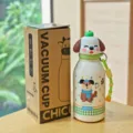Cute cartoon dog stainless steel vacuum insulated water bottle with strap and gift box - 380ml / Dog