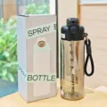 Portable sports spray water bottle with straw and strap, large capacity fitness cup for outdoor. - kwy-5298 Style / Black