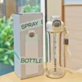 Portable spray water bottle with straw and strap, large capacity outdoor fitness cup. - kwy-5298 Style / White