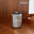 Mini 260ml Stainless Steel Insulated Coffee Cup Portable Vacuum Tumbler with Dual-Drink Lid - Small (1498) / Titanium