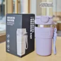 Lila 450ml Edelstahl Vakuum Kaffeetasse, tragbarer isolierter Doppeltrink Becher für Büro. - 450ml / Lila (BW1928)