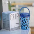 Tasse à café isotherme en acier inoxydable imprimé léopard avec poignée, 350 ml. - 350ml / YY-8283 bleu foncé