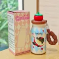 Bonita botella termo vacío tapa manzana 400ml gato dibujo animado variante taza de regalo - XQ-8248 café