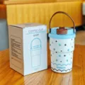 Borracccia termica con motivo a stelle in acciaio inossidabile con manico 420ml design carino - 300ml / WB-BW2810 / Blu
