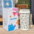 Gobelet isotherme en acier inoxydable avec motif floral et sangle, tasse à portable. - 350ml / DMBW-0746 noir