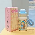 Lindo termo de dibujos animados de 400ml con caja de regalo y tapa de corazón azul. - YY-8303 azul