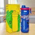 Borraccia sportiva in acciaio inossidabile di alta qualita con spray e cannuccia fitness - 650ml / E09-316 Blu scuro