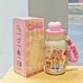 Variante de botella térmica creativa con diseño de dibujos animados y tapa de corazón rosa. - YY-8303 rosa
