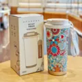 Taza de café de viaje aislada al vacío de acero inoxidable con diseño floral de 500 ml - 500ml / Bohemio 3