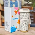 Tazza da caffè in acciaio inossidabile 500ml termica da viaggio con stampa floreale. - 350-500ml / DMBW-0807 Nero